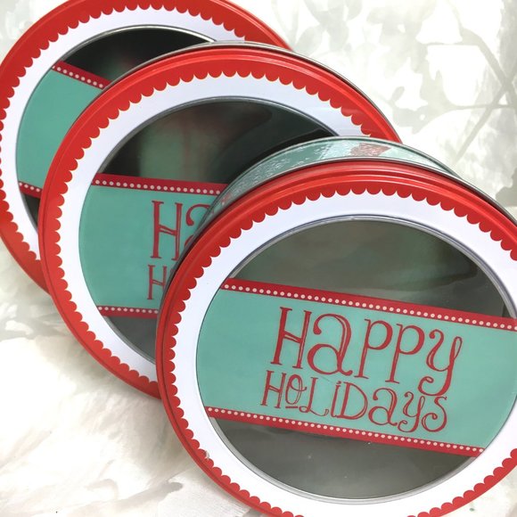 COOKIE Cake Candy Christmas Metal Set of 3 Storage Tins NWT - Picture 4 of 7